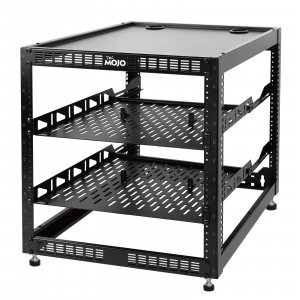 Tecmojo 12U Open Frame Network Rack for IT & AV Gear, AV Rack Floor Standing or Wall Mounted,with 2 PCS 1U Rack Shelves & Mounting Hardware,Network Rack for 19" Networking,Audio and Video Device