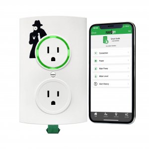 PumpSpy WiFi Sump Pump Smart Outlet 2.0 with Internet Monitoring & Alerts, WiFi Sump Pump Monitor that Connects to 24/7 Remote Monitoring Service, PumpSpy App Available on iOS and Android Devices