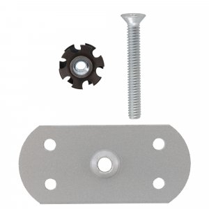 RecPro Rectangle Ladder Pad with Screw and Star Nut for RV Exterior Ladder (Silver)