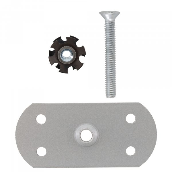 RecPro Rectangle Ladder Pad with Screw and Star Nut for RV Exterior Ladder (Silver)
