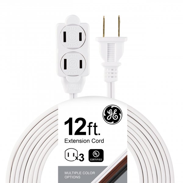GE 51954 3-Outlet Extension Cord, 12ft