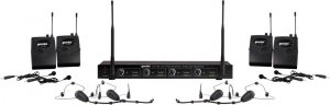 Gemini UHF-04HL-S1234 4-Channel Headset/Lavalier Wireless Mic System
