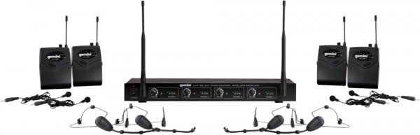 Gemini UHF-04HL-S1234 4-Channel Headset/Lavalier Wireless Mic System