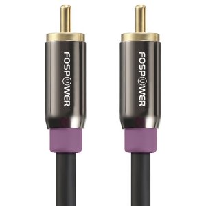 FosPower Subwoofer Cable (6 FT) RCA to RCA Audio Stereo Cable, Male to Male - Dual Shielded Cord | 24K Gold Plated Connector | Corrosion Resistant | Clean Sounding Signal