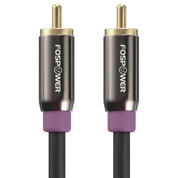 FosPower Subwoofer Cable (6 FT) RCA to RCA Audio Stereo Cable, Male to Male - Dual Shielded Cord | 24K Gold Plated Connector | Corrosion Resistant | Clean Sounding Signal