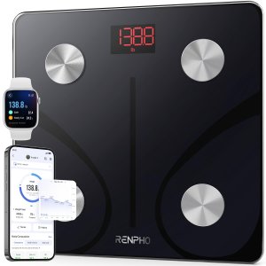 RENPHO Smart Scale for Body Weight, FSA&HSA Eligible, Bathroom Digital Scale with BMI, Body Fat, Bluetooth Fitness Equipment Sync with Apps, Accurate for Weight Loss, Home Use, 400 lbs - Elis 1