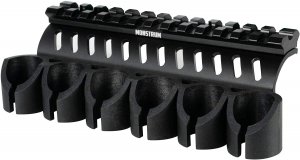 Monstrum Side Saddle Shell Holder with Picatinny Rail Mount for Mossberg 500/590/Shockwave Series Shotguns | 12 Gauge