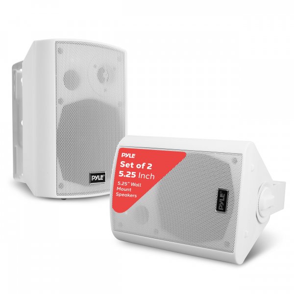 Pyle PDWR51BTWT 5.25" Indoor/Outdoor Wall-Mount Bluetooth Speaker System (White)