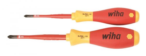 Wiha 30770 Insulated Terminal Block Xeno Screwdriver Set – 2 Piece Set
