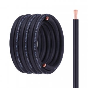 Geosiry 1/0 Battery Cable, 1/0 Wire 30FT Black for Auto Marine Solar