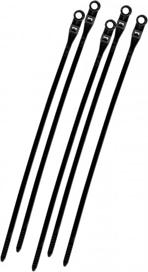 NIPPON CTR8BUV 8" Wire Ties with Tie-Down Ring - Black (100 count)