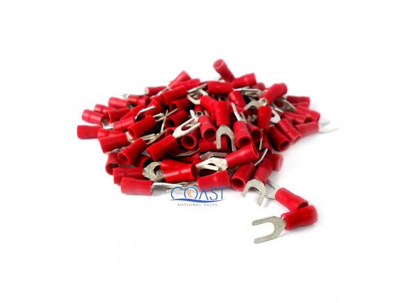 XSCORPION ST8R Spade Terminals #8 18/22ga. Red (100 pack)