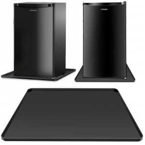 Mini Fridge Silicone Mat,24''x24''x0.5''-Fridge Drip Tray Concave and convex design is leak-Proof and Non-Slip Perfectly Compatible with Washer, Dryer, Wine Cooler, Dishwasher ect (Black)