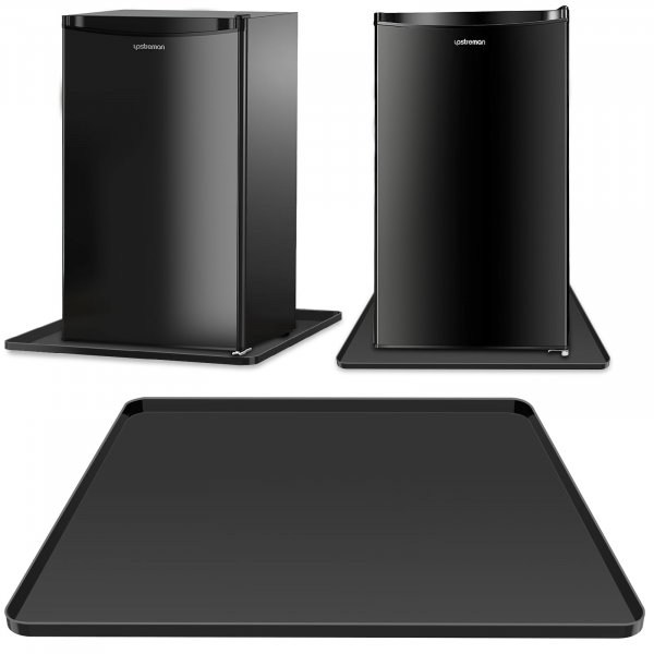 Mini Fridge Silicone Mat,24''x24''x0.5''-Fridge Drip Tray Concave and convex design is leak-Proof and Non-Slip Perfectly Compatible with Washer, Dryer, Wine Cooler, Dishwasher ect (Black)