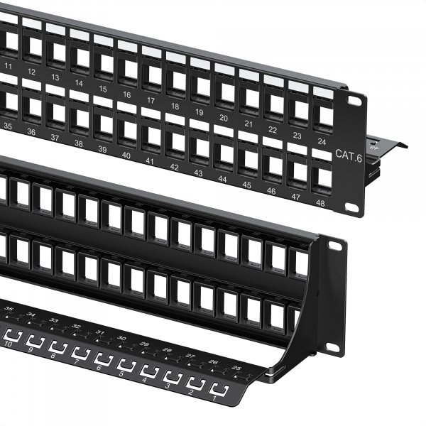 Cable Matters 2U 48 Port Keystone Patch Panel with Cable Management