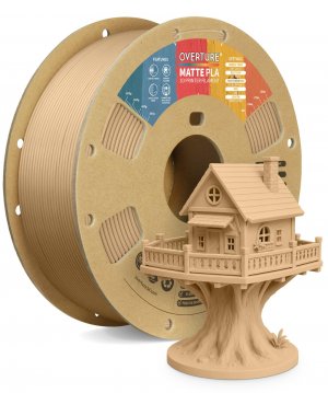 OVERTURE Matte PLA Filament 1.75mm, 1kg Matte Light Brown