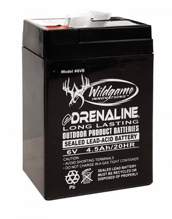 WILDGAME Innovations 6V New Version Edrenaline Rechargeable Battery for Game Feeders Outdoor Long-Lasting Sealed Lead-Acid Tab Style Rechargeable Battery
