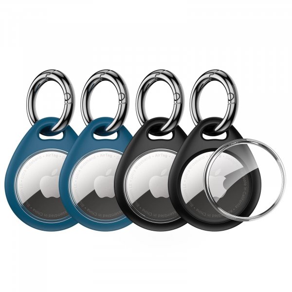 UNBREAKcable AirTag Holder for Apple - 4 Pack Air Tag Case with Keychain