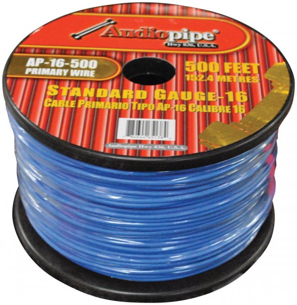 Audiopipe AP16500BL 16 Gauge 500Ft Primary Wire Blue