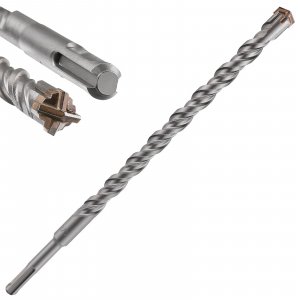 Wensilon Concrete Drill Bit - 1pcs 5/8" X 12"-10" Cross-Type Double Thread Carbide Material Suitable for Brick, Cement Walls, Stone, Extra Long Hammer Drill Bits