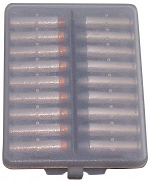 MTM Case-Gard W18-38-41 Ammo Wallet, Compact, 38 Cal18-Round Cartridge Case for Range, Hunting & Everyday Carry, USA Made, Clear Smoke