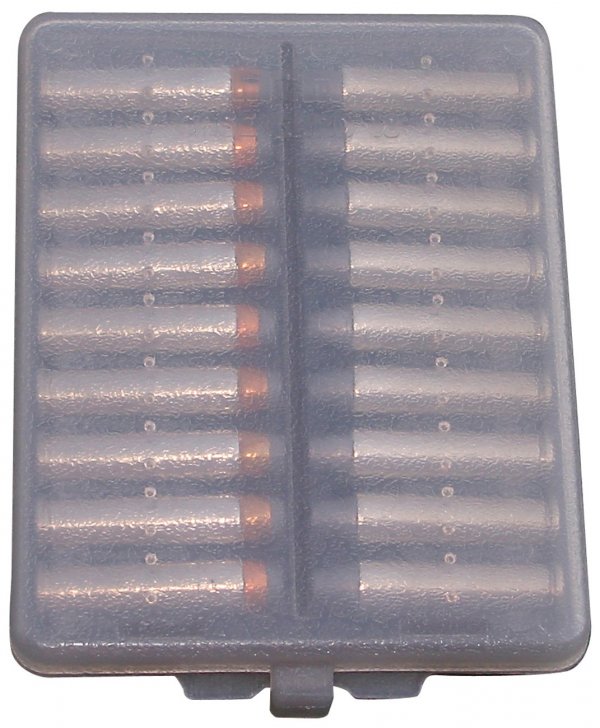 MTM Case-Gard W18-38-41 Ammo Wallet, Compact, 38 Cal18-Round Cartridge Case for Range, Hunting & Everyday Carry, USA Made, Clear Smoke