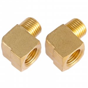 Sanpaint 2 Pack Brass Fitting, 1/4" NPT Male Pipe to 1/4" NPT Female Pipe