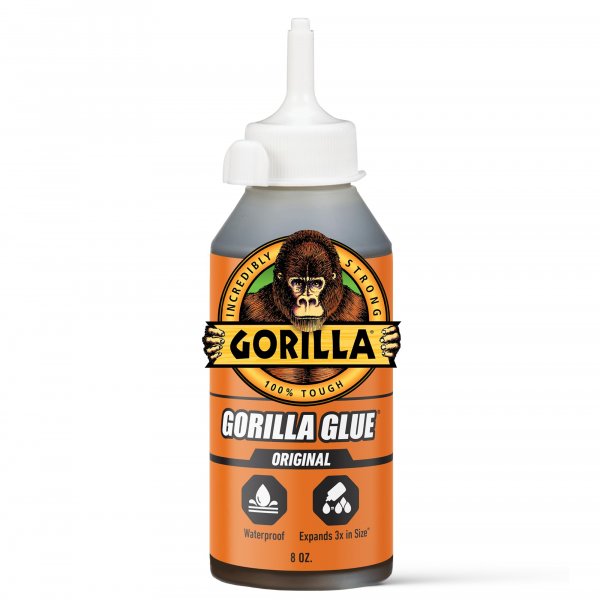 Gorilla Original Glue, Waterproof Polyurethane, Brown, 8 oz