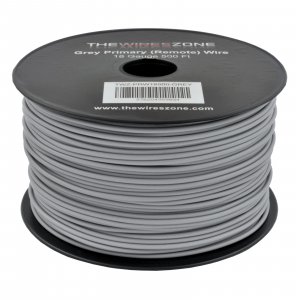 The Wires Zone 18 Gauge AWG 500' Feet ft Stranded Primary Remote Wire Cable (Grey)