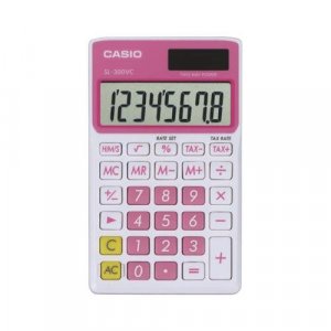 Casio SL300VCPKSIH Solar Wallet Calculator with 8-Digit Display (Pink)