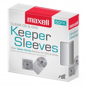 Maxell 190150 CD/DVD Keeper Sleeves (50 pk)