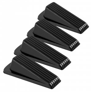 4 Pack Door Stoppers, Rubber for Bottom of Door, Rubber Door Stopper Wedge, Sturdy Stackable Door Stops for Floor
