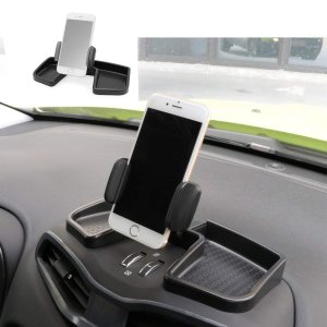 Camoo for Jeep Renegade Phone & GPS Car Holder 360 Degree Rotation with Organizer Storage Adjustable Auto Mobile Holder Stand Kit Fits Jeep Renegade 2015-2025 (Black