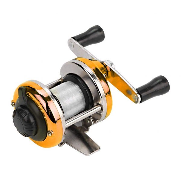 Gold Baitcast Fishing Reel - Portable, Lightweight, Ultra Smooth Aluminum Spinning Reel for Saltwater or Freshwater Ice Fishing