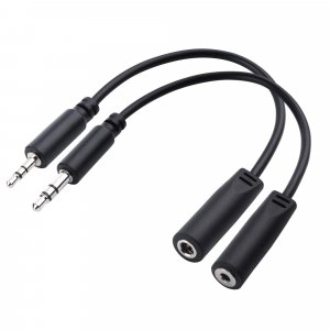 Cable Matters Combo-Pack TRS 2.5 mm and 3.5 mm Headphone Adapter Kit (1X 2.5mm to 3.5mm Converter and 1X 3.5mm to 2.5mm Converter) in Black - 4 Inches