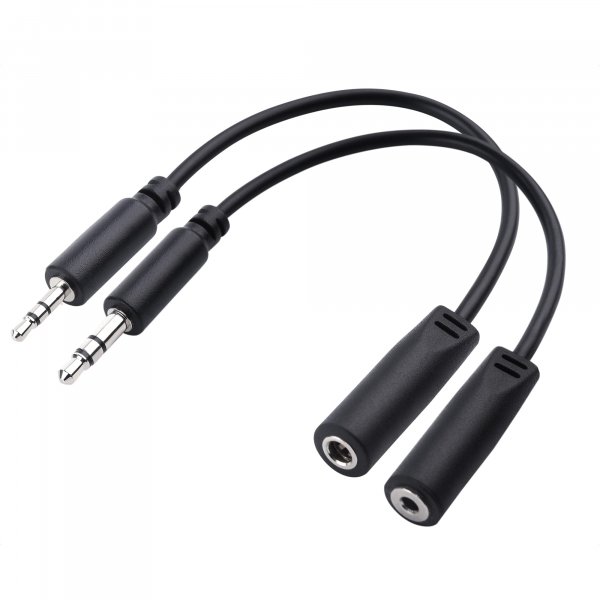 Cable Matters Combo-Pack TRS 2.5 mm and 3.5 mm Headphone Adapter Kit (1X 2.5mm to 3.5mm Converter and 1X 3.5mm to 2.5mm Converter) in Black - 4 Inches