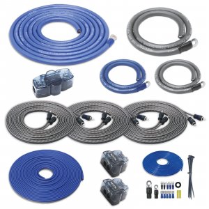 Recoil RCK0D True 1/0 Gauge Car Audio Dual Amplifiers CCA Wiring Installation Kits with OFC RCA Cable