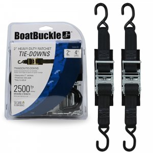 BoatBuckle F14207 Heavy Duty Ratchet Transom Tie-Downs (Pair)