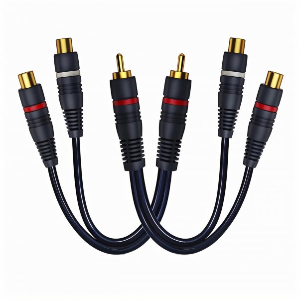 RCA Splitter 1 Male to 2 Female 2 Pack, RCA Cable Y Splitter Adapter
