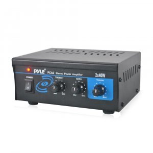 Pyle PCA2 Mini Audio Amplifier w/ RCA Input & Speaker Terminals, 2 x 40 Watt