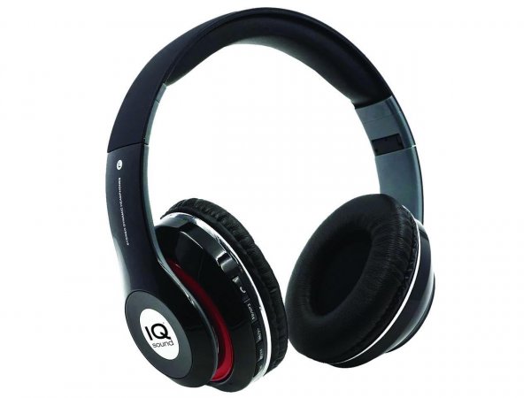 Iq Sound IQ-130BT- BLK Bluetooth Over-Ear Headphones with Microphone (Black)