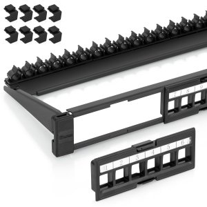 Everest 24 Port Keystone Patch Panel (1-Pack) - Removable 6-Port Panels