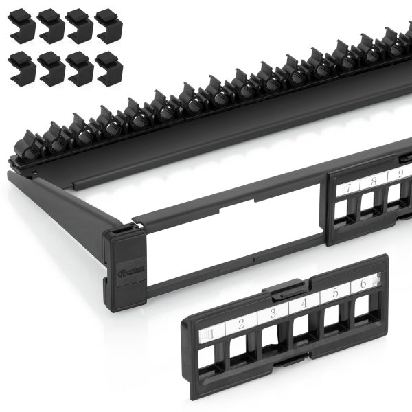 Everest 24 Port Keystone Patch Panel (1-Pack) - Removable 6-Port Panels