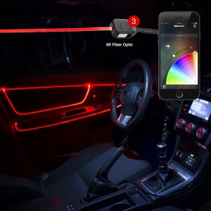 XKGlow XKFOSTA App Controlled Fiber Optic Light Kit  One 6' Roll & 3 LED Heads