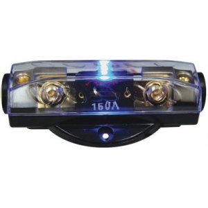 Audiopipe CQ1221P ANL Fuse Holder with Blue LED Status Indicator - Platinum