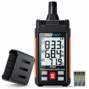 HT607 Temperature Humidity Meter - Large LCD Backlight with Cover Protector