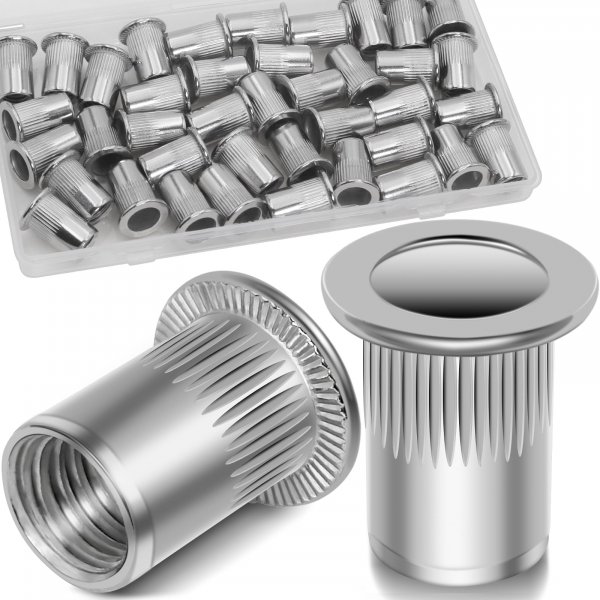 Vifmy 40Pcs M8 Rivet Nut, 304 Stainless Steel Threaded Rivet Nuts Insert