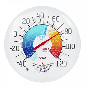 Taylor Precision Prod. 6751 13.25" Chill/Heat Index Thermometer & Hygrometer
