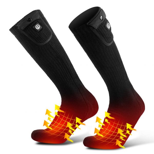 SAVIOR HEAT Heated Socks for Men Women, 150℉ Fast Heating Electric Ski Socks, 7.4V 2200mAh Rechargeable Battery Powered, Carbon Fiber Toe Warmers for Skiing Hunting Fishing Outdoor Work