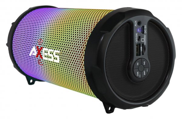Axess SPBL1044BK Vibrant Plus Bluetooth Speaker with Disco LED Lights In Black